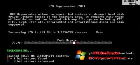 Posnetek zaslona HDD Regenerator Windows 10