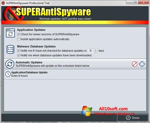 Posnetek zaslona SUPERAntiSpyware Windows 10