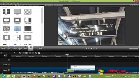 Posnetek zaslona Camtasia Studio Windows 10