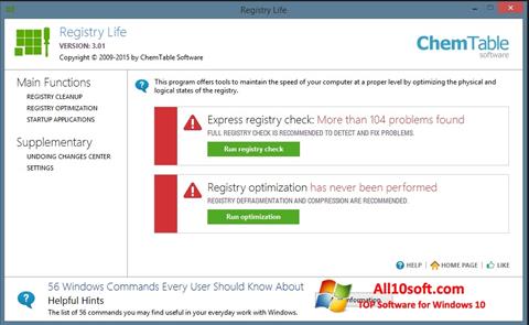 Posnetek zaslona Registry Life Windows 10