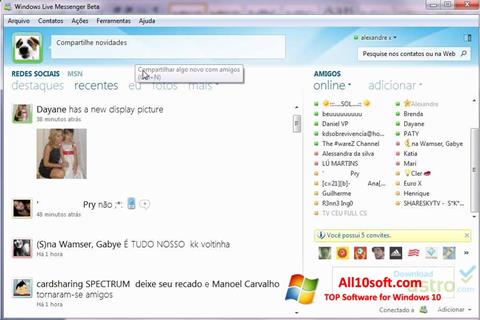 Posnetek zaslona Windows Live Messenger Windows 10