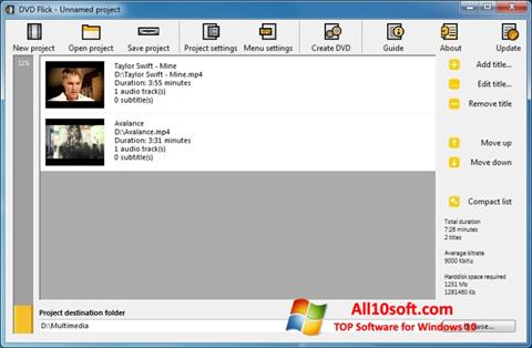 Posnetek zaslona DVD Flick Windows 10