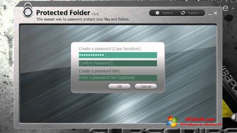 Posnetek zaslona Protected Folder Windows 10