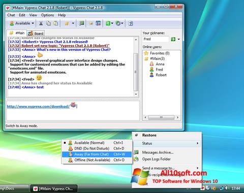 Posnetek zaslona Vypress Chat Windows 10