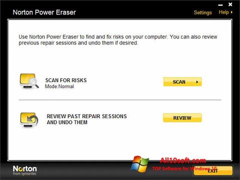 Posnetek zaslona Norton Power Eraser Windows 10