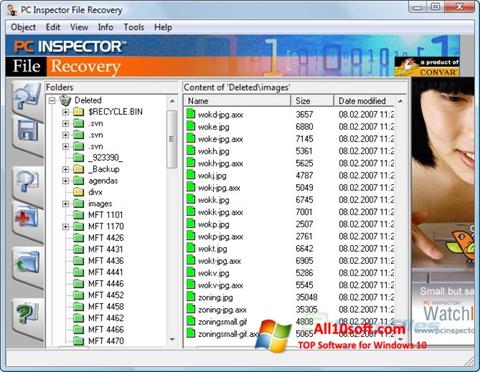 Posnetek zaslona PC Inspector File Recovery Windows 10