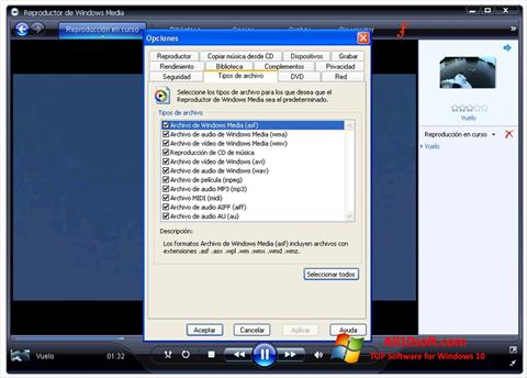 Posnetek zaslona Windows Media Player Windows 10