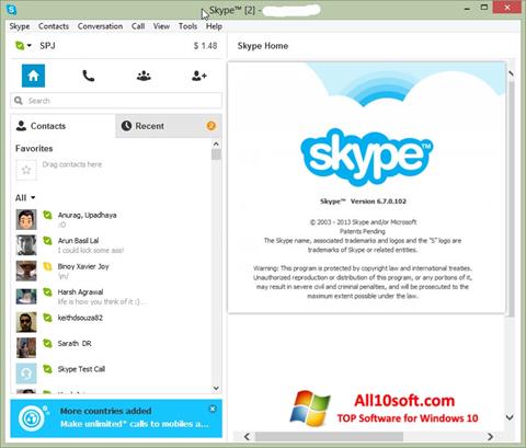 Posnetek zaslona Skype Setup Full Windows 10
