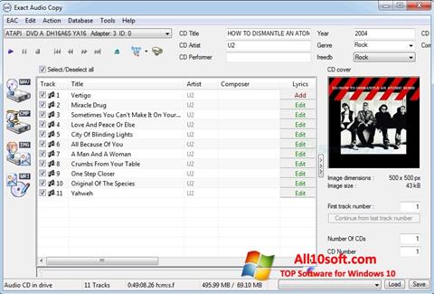 Posnetek zaslona Exact Audio Copy Windows 10