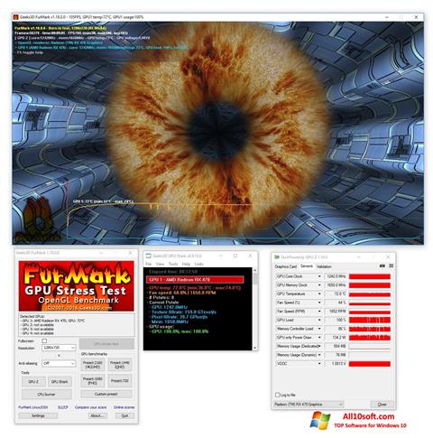 Posnetek zaslona FurMark Windows 10