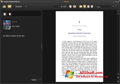 Posnetek zaslona Adobe Digital Editions Windows 10