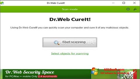Posnetek zaslona Dr.Web CureIt Windows 10