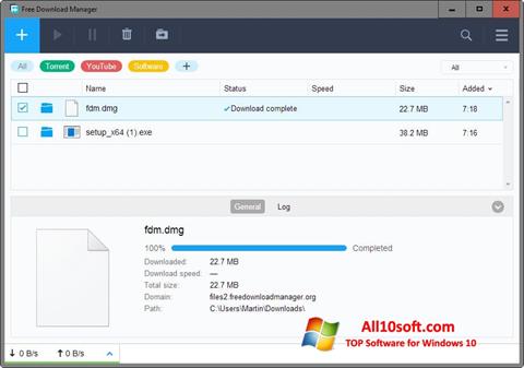 Posnetek zaslona Free Download Manager Windows 10