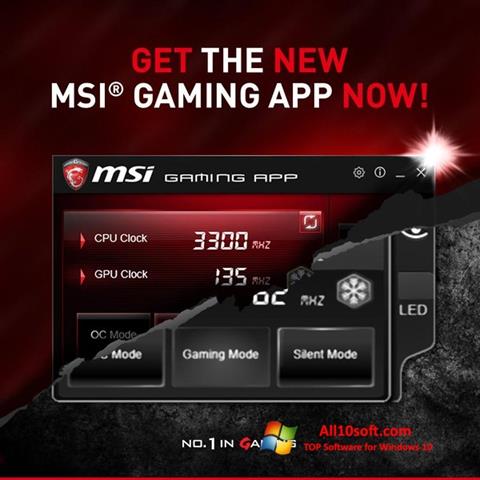 Posnetek zaslona MSI Gaming App Windows 10