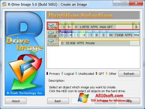Posnetek zaslona R-Drive Image Windows 10