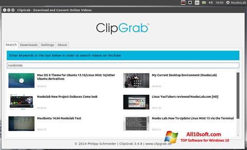 Posnetek zaslona ClipGrab Windows 10