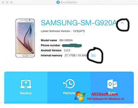 Posnetek zaslona Samsung Smart Switch Windows 10