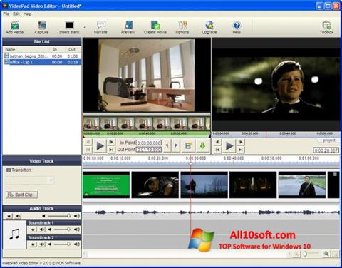 Posnetek zaslona VideoPad Video Editor Windows 10