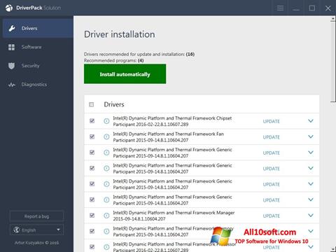 Posnetek zaslona DriverPack Solution Online Windows 10