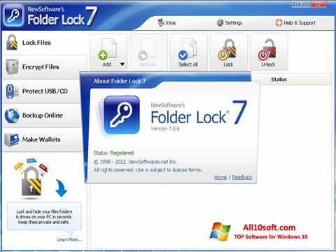 Posnetek zaslona Folder Lock Windows 10