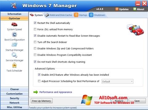 Posnetek zaslona Windows 7 Manager Windows 10
