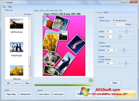 Posnetek zaslona CollageIt Windows 10