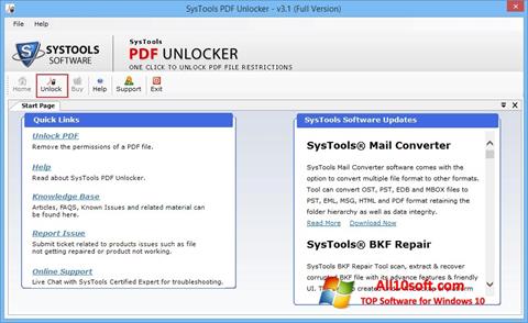Posnetek zaslona PDF Unlocker Windows 10