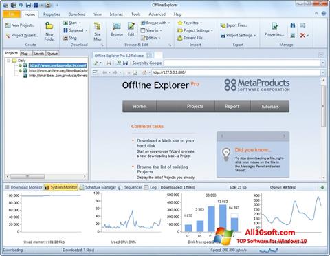 Posnetek zaslona Offline Explorer Windows 10