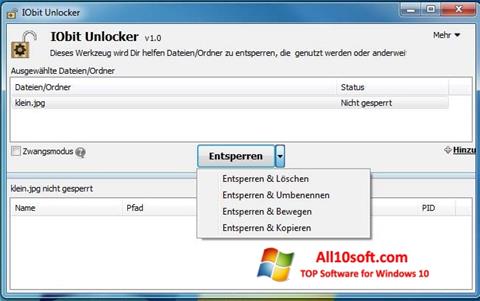 Posnetek zaslona IObit Unlocker Windows 10