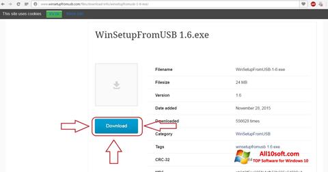 Posnetek zaslona WinSetupFromUSB Windows 10