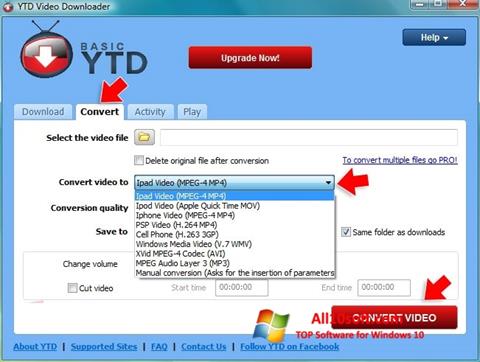 Posnetek zaslona YTD Video Downloader Windows 10