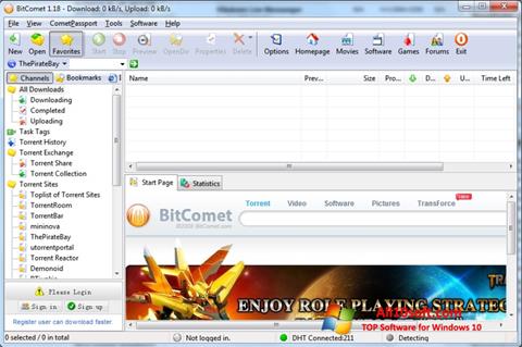 Posnetek zaslona BitComet Windows 10