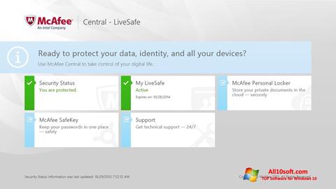 Posnetek zaslona McAfee LiveSafe Windows 10