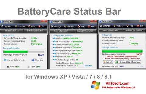 Posnetek zaslona BatteryCare Windows 10