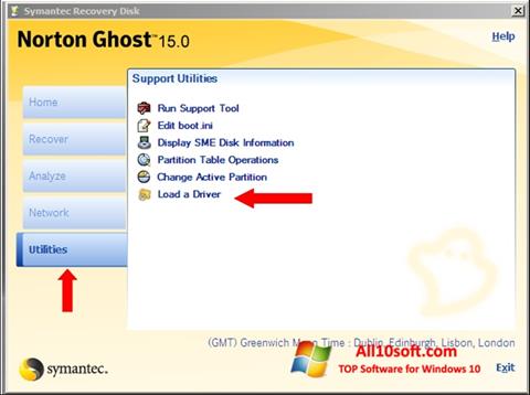 Posnetek zaslona Norton Ghost Windows 10