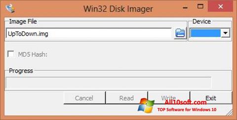 Posnetek zaslona Win32 Disk Imager Windows 10