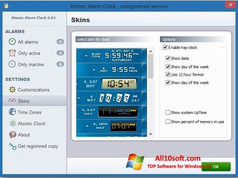Posnetek zaslona Atomic Alarm Clock Windows 10