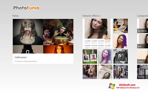 Posnetek zaslona PhotoFunia Windows 10