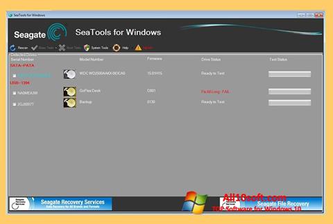 Posnetek zaslona Seagate SeaTools Windows 10