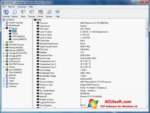 Posnetek zaslona ASTRA32 Windows 10
