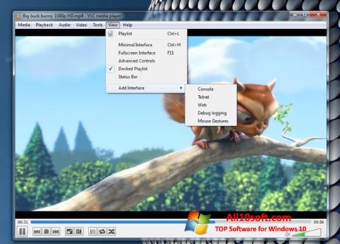 Posnetek zaslona VLC Media Player Windows 10