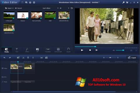 Posnetek zaslona Wondershare Video Editor Windows 10