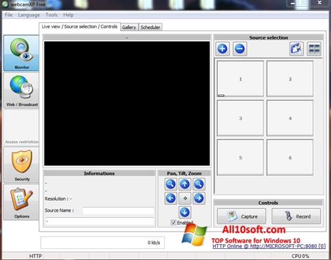 Posnetek zaslona webcamXP Windows 10
