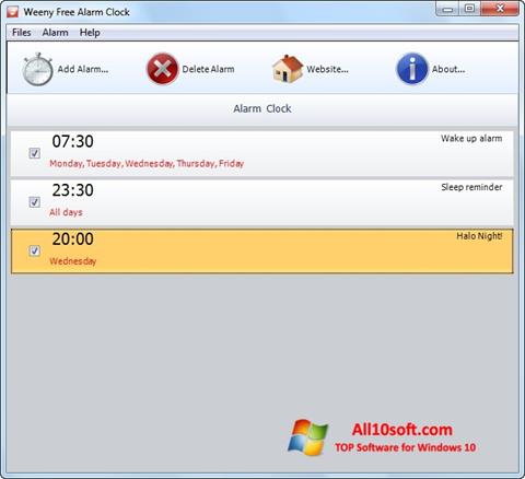 Posnetek zaslona Free Alarm Clock Windows 10