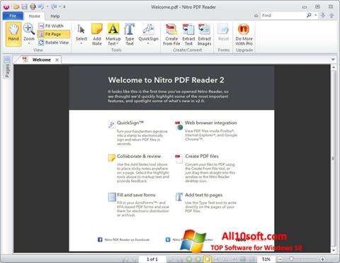 Posnetek zaslona Nitro PDF Reader Windows 10