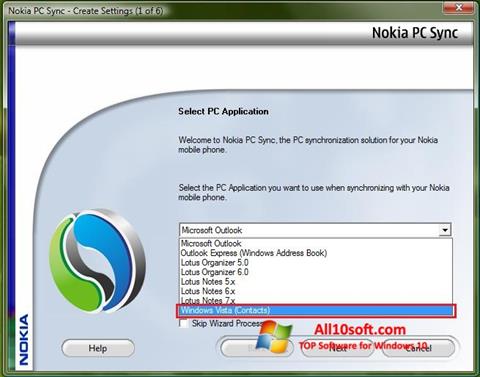 Posnetek zaslona Nokia PC Suite Windows 10