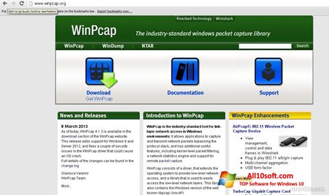 Posnetek zaslona WinPcap Windows 10