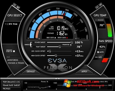 Posnetek zaslona EVGA Precision X Windows 10