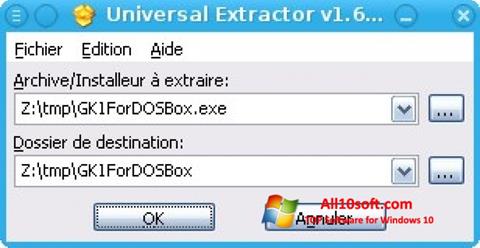 Posnetek zaslona Universal Extractor Windows 10