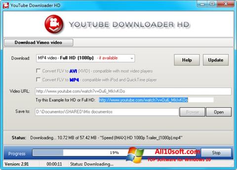 Posnetek zaslona Youtube Downloader HD Windows 10